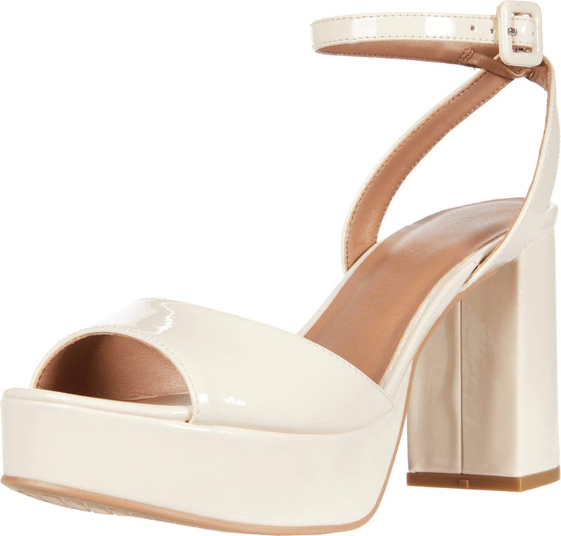 Chinese Laundry Women's Theresa Patent Heeled Sandal, Bone, 8.5